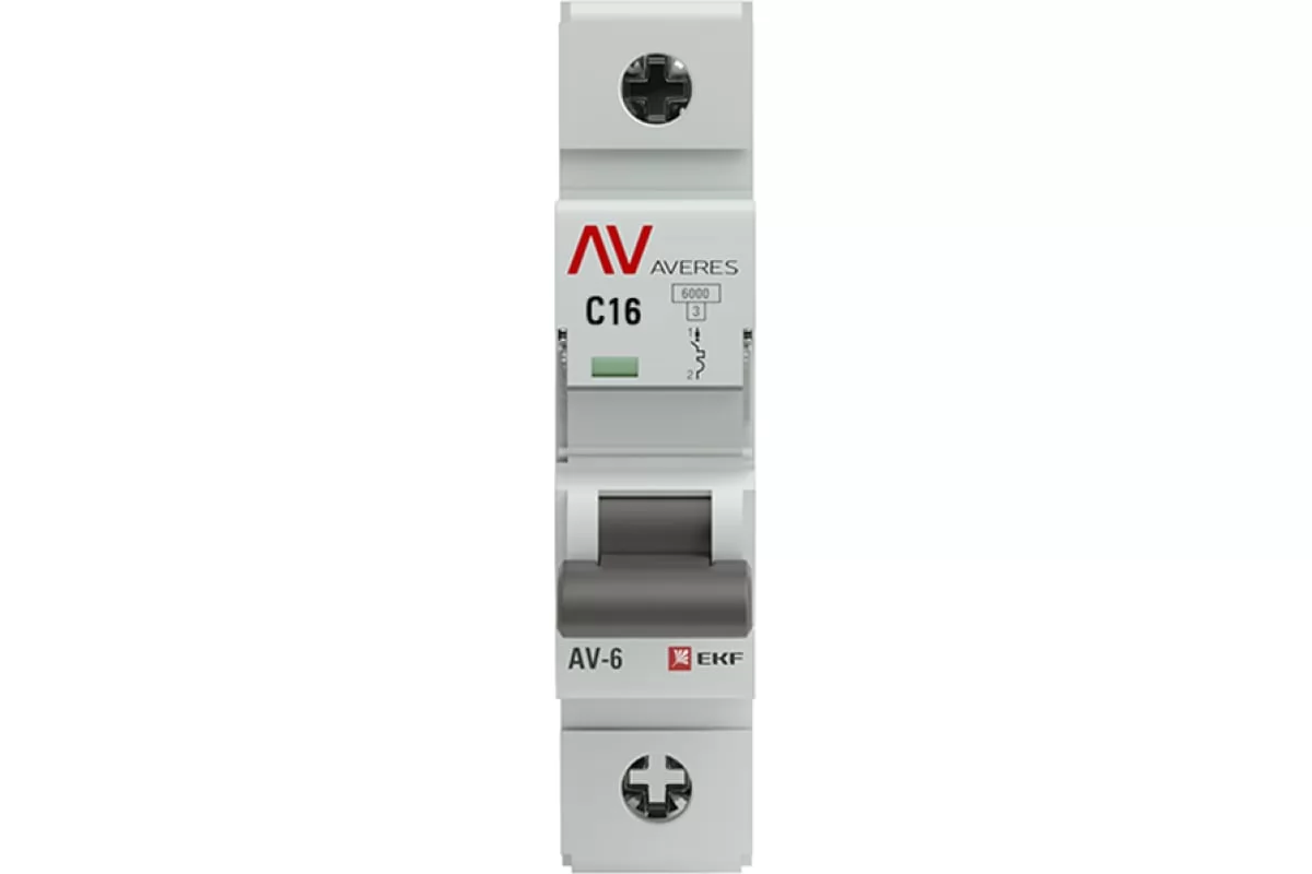 Автоматический выключатель EKF AVERES AV-6, 1P, 16A, C, 6kA, mcb6-1-16C-av