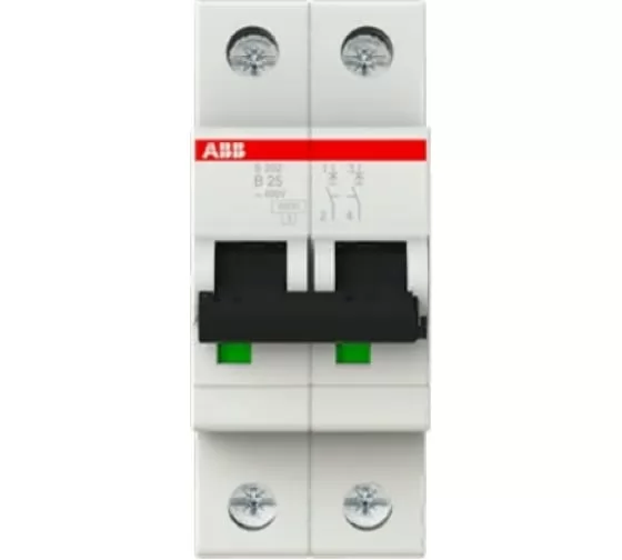 Автоматический выключатель ABB 2-полюсный S202 B25 2CDS252001R0255