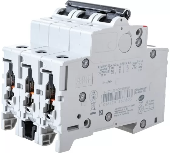 Автоматический модульный выключатель ABB 3п C S203 6кА 10А 2CDS253001R0104