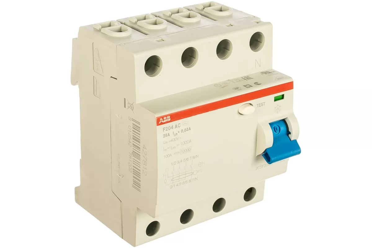 УЗО ABB F204AC 4Р 25А 100mA 2CSF204001R2250