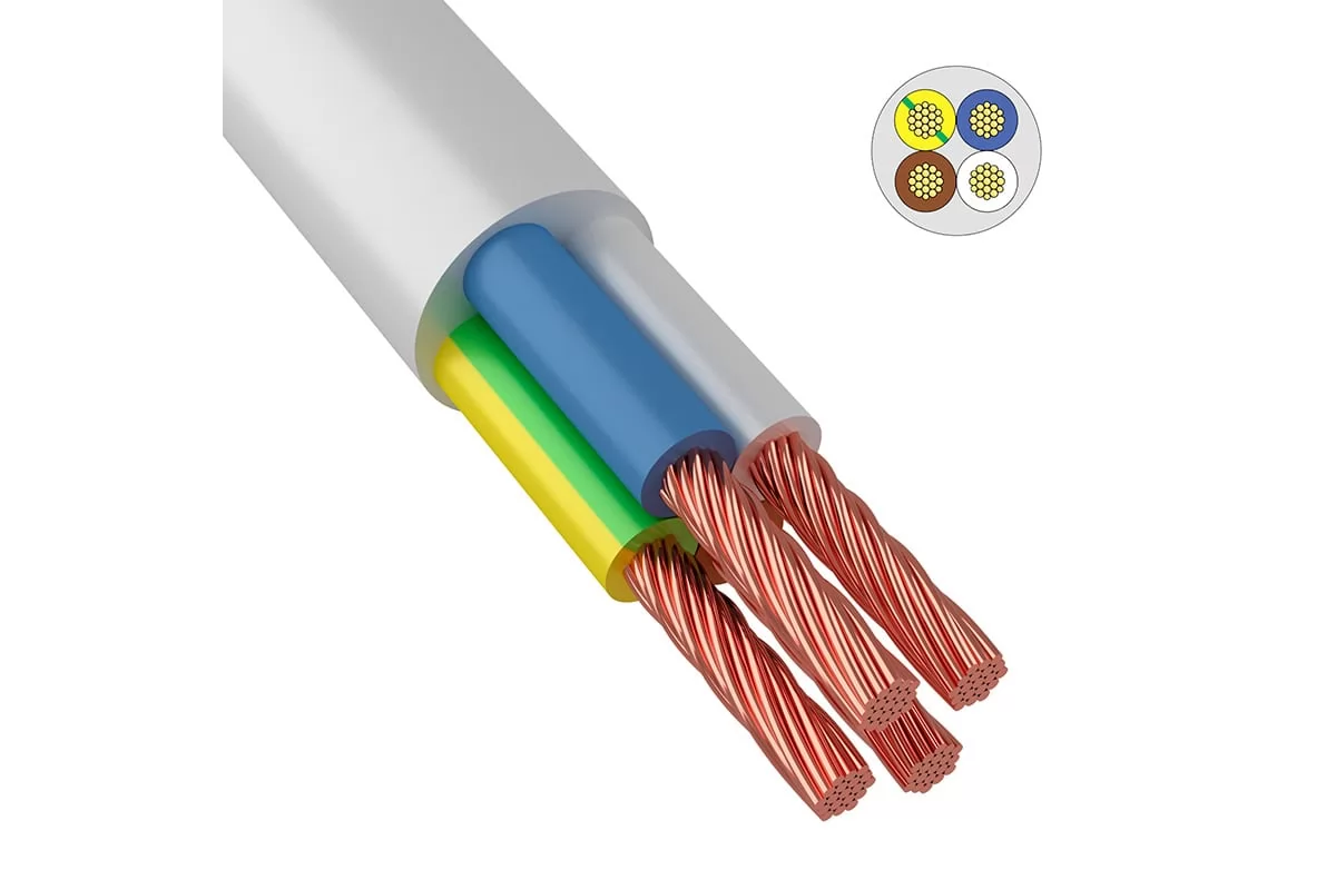 Провод ПВС Конкорд 5x0,75 (б) (1 м) 4397
