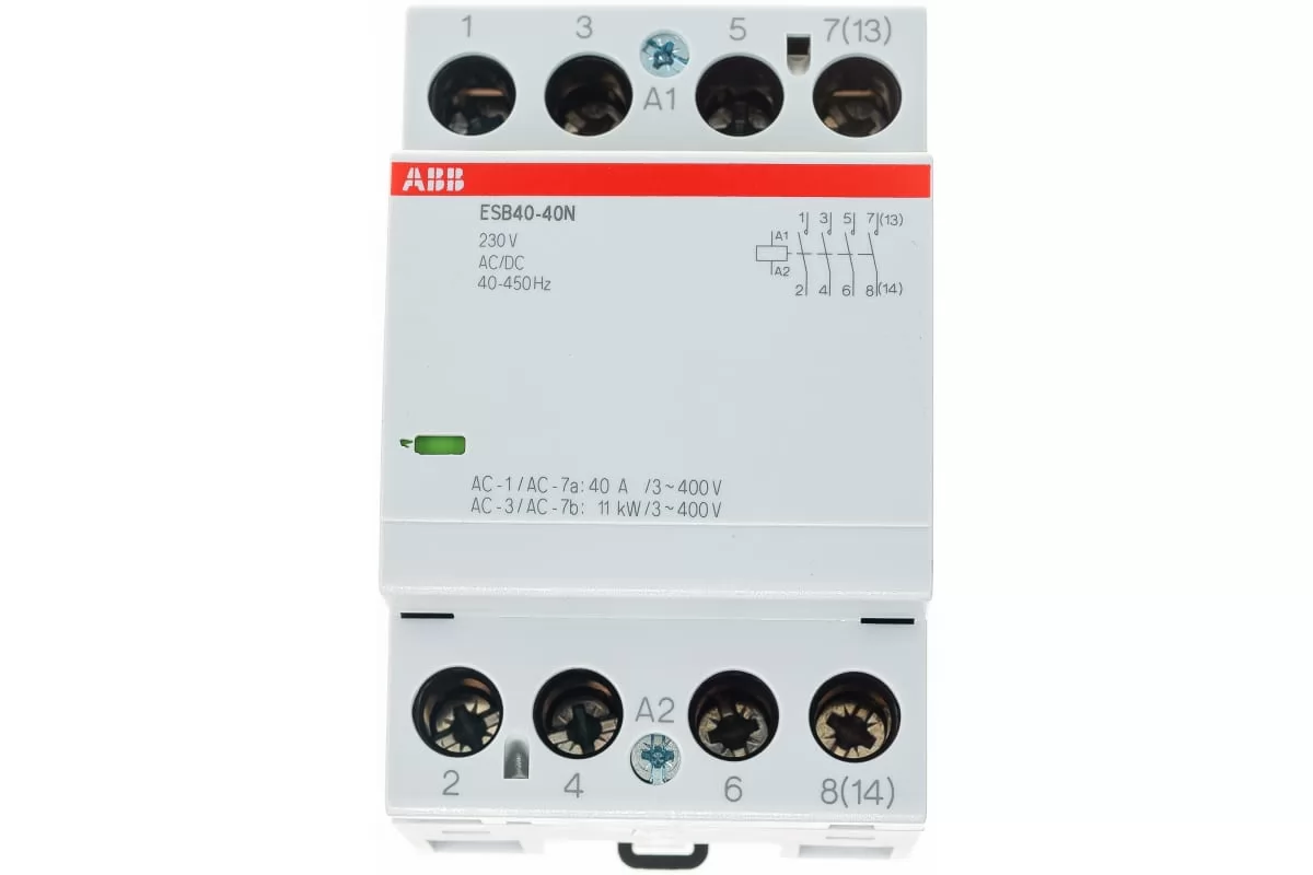 Контактор ABB ESB40-40N-06 модульный 40А АС-1, 4НО, катушка 230В AC/DC 1SAE341111R0640